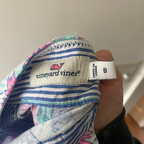 Vineyard Vines Women’s Pineapple Bowfront Catamaran Pants Linen Cotton Spandex - Picture 6 of 7